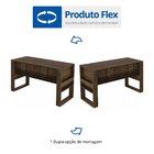 Escrivaninha Mesa Escritório Com Ripado Me4146 127cm Nogal No