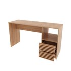 Escrivaninha Mesa Escritório Com Ripado Me4174 2 Gavetas 1 Ni