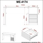 Escrivaninha Mesa Escritório Com Ripado Me4174 2 Gavetas 1 Ni