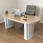 Escrivaninha Mesa Escritório Curvas Orgânicas 200cm Tampo Tam