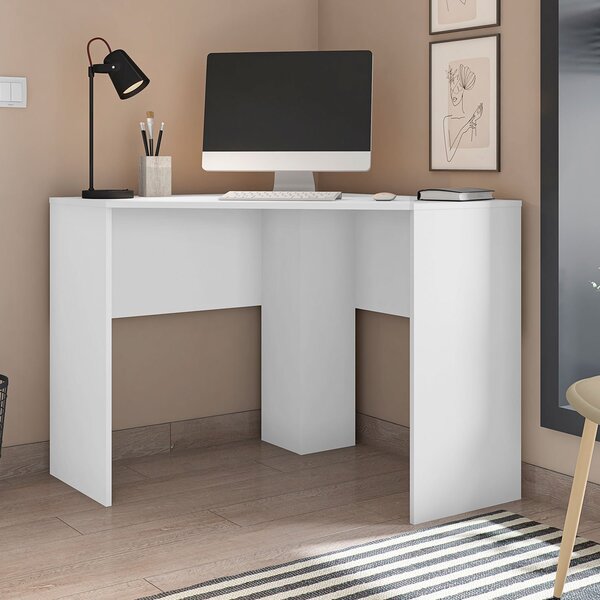 Escrivaninha Mesa Escritório De Canto 90x90cm Cubic Branca