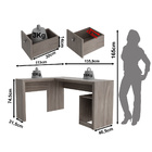 Escrivaninha/mesa Escritório De Canto Com 2 Gavetas Multimóve