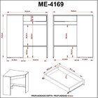 Escrivaninha Mesa Escritório De Canto Com Me4169 1 Gaveta 76,