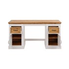 Escrivaninha Mesa Escritório De Madeira Maciça 2 Portas E 2 G