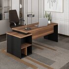 Escrivaninha Mesa Escritório Diretor Com Gaveteiro Pé Painel