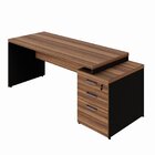 Escrivaninha Mesa Escritório Diretor Com Gaveteiro Pé Painel