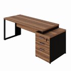 Escrivaninha Mesa Escritório Diretor Com Gaveteiro Pé Quadro