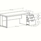 Escrivaninha Mesa Escritório Diretor Com Gaveteiro Pé Quadro