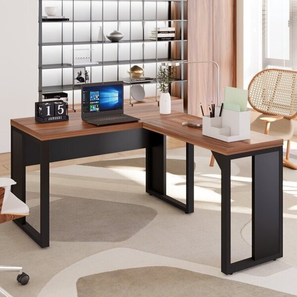 Escrivaninha Mesa Escritório Diretor Em L 120x150cm Espresso