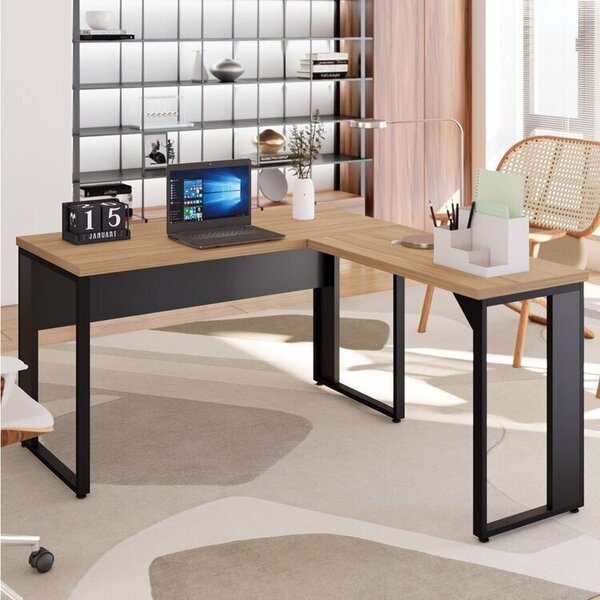 Escrivaninha Mesa Escritório Diretor Em L 120x150cm Espresso