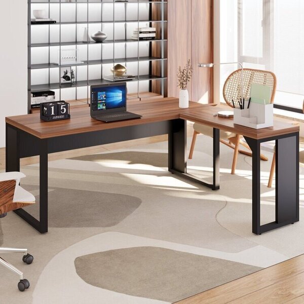 Escrivaninha Mesa Escritório Diretor Em L 170x160cm Espresso