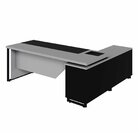 Escrivaninha Mesa Escritório Diretor Em L 2,00 Com Caixa De T