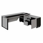 Escrivaninha Mesa Escritório Diretor Em L 2,00 Com Caixa De T