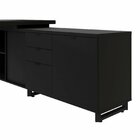 Escrivaninha Mesa Escritório Diretor Em L 2,00 Com Caixa De T