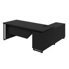 Escrivaninha Mesa Escritório Diretor Em L 2,00 Com Caixa De T