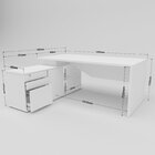 Escrivaninha Mesa Escritório Diretor Em L 3 Gavetas 1 Porta 1