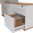 Escrivaninha Mesa Escritório Diretor Em L 3 Gavetas 1 Porta S