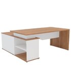 Escrivaninha Mesa Escritório Diretor Em L 3 Gavetas 1 Porta S