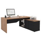 Escrivaninha Mesa Escritório Diretor Em L 3 Gavetas 1 Porta S