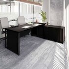 Escrivaninha Mesa Escritório Diretor Em L Com Armário Lateral