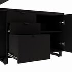 Escrivaninha Mesa Escritório Diretor Em L Com Armário Lateral