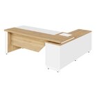 Escrivaninha Mesa Escritório Diretor Em L Com Armário Lateral