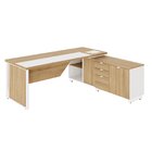 Escrivaninha Mesa Escritório Diretor Em L Com Armário Lateral