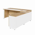 Escrivaninha Mesa Escritório Diretor Em L Com Armário Lateral