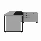 Escrivaninha Mesa Escritório Diretor Em L Com Armário Lateral