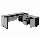 Escrivaninha Mesa Escritório Diretor Em L Com Armário Lateral