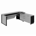 Escrivaninha Mesa Escritório Diretor Em L Com Armário Lateral