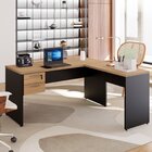 Escrivaninha Mesa Escritório Diretor Em L Com Gaveteiro Suspe