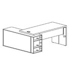 Escrivaninha Mesa Escritório Diretor Em L Com Porta De Correr