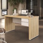 Escrivaninha Mesa Escritório Diretor Em Tamburato Com 2 Gavet