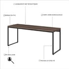 Escrivaninha Mesa Escritório Diretor Estilo Industrial 180cm