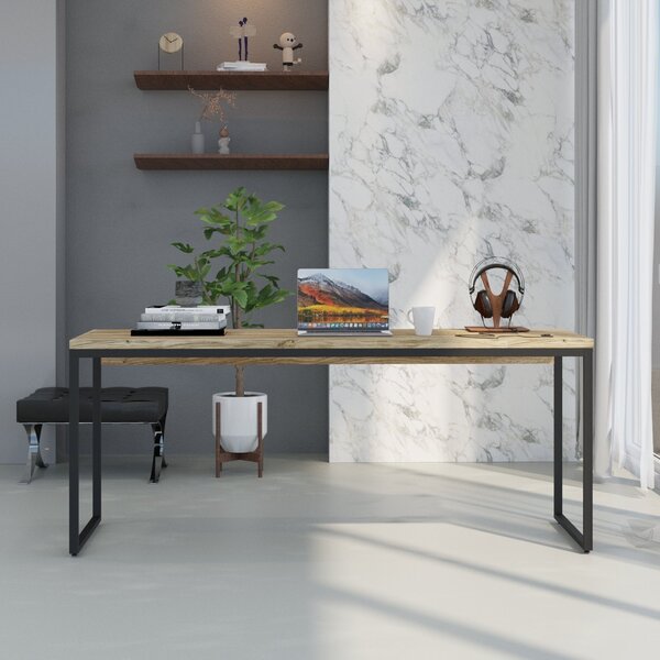 Escrivaninha Mesa Escritório Diretor Estilo Industrial 180cm