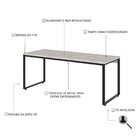 Escrivaninha Mesa Escritório Diretor Estilo Kuadra 180cm Indu