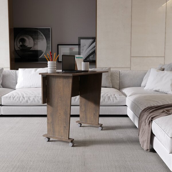 Escrivaninha Mesa Escritório Dobrável 80cm Com Rodízio Me4117