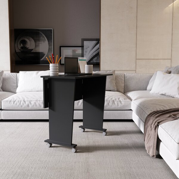 Escrivaninha Mesa Escritório Dobrável 80cm Com Rodízio Me4117