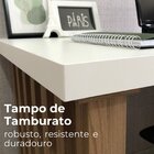 Escrivaninha Mesa Escritório Elegante Com Pés Ripado 2 Gaveta