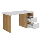 Escrivaninha Mesa Escritório Elegante Com Pés Ripado E Floren