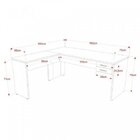 Escrivaninha Mesa Escritório Em L 1,60x1,60m Com 2 Gavetas Wo