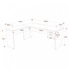 Escrivaninha Mesa Escritório Em L 1,80x1,60m Com 2 Gavetas Wo