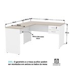 Escrivaninha Mesa Escritório Em L 120x150cm Com Gaveta Tampo
