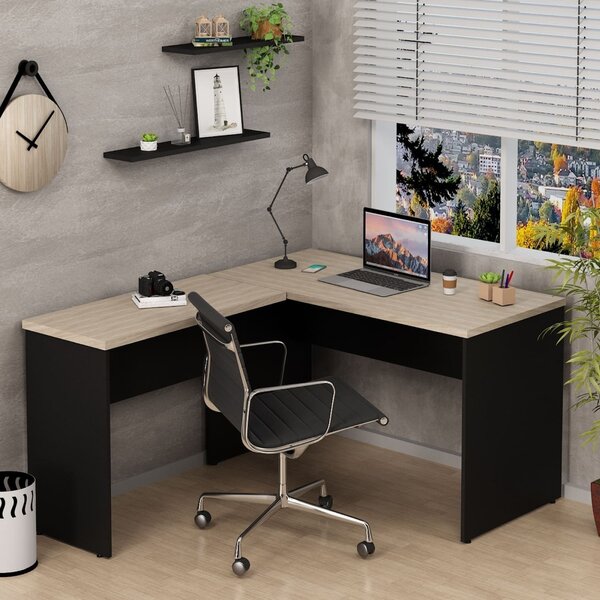 Escrivaninha Mesa Escritório Em L 120x150cm Tampo 30mm Carval