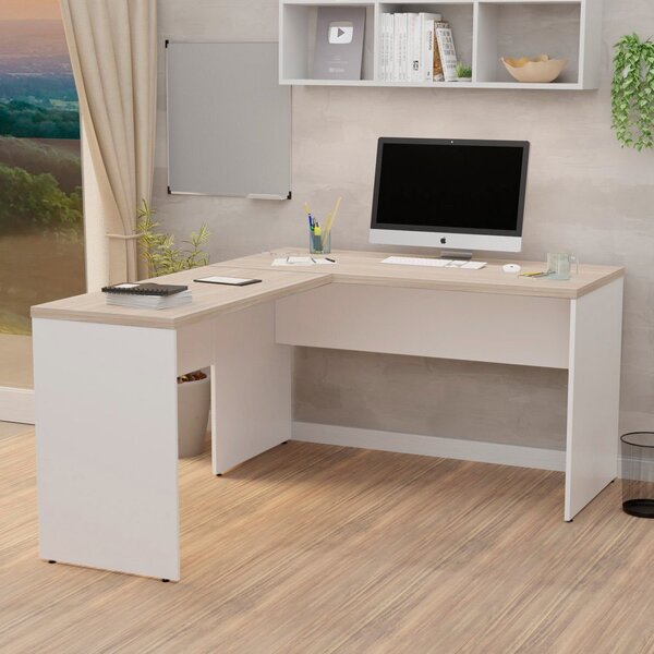 Escrivaninha Mesa Escritório Em L 120x150cm Tampo 30mm Carval