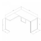 Escrivaninha Mesa Escritório Em L 126x126 126cm Preto Fosco E