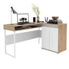 Escrivaninha Mesa Escritório Em L 133,5x101,6cm 2 Portas Chic