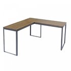 Escrivaninha Mesa Escritório Em L 135x135 Cinza Grafite / Nog