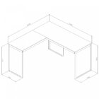 Escrivaninha Mesa Escritório Em L 135x135 Preto Fosco / Nogal